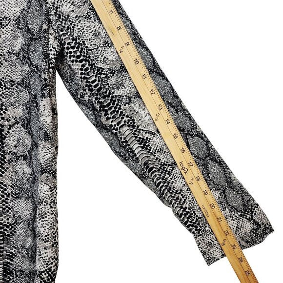 Como Blu Womens Black & White Snake Print Button-Up Long Sleeve Blouse Size M - Picture 10 of 10